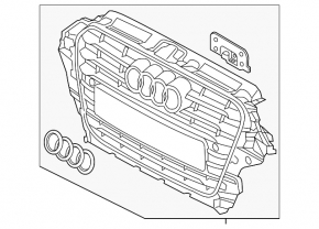 Front bumper grille left Audi A3 8V 15-16 without fog lights