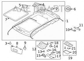Front light for Subaru Forester 14-15 SJ under sunroof, grey