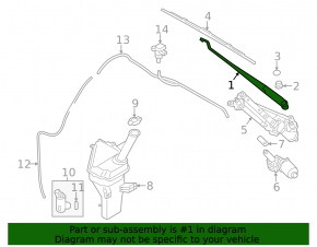Left wiper arm Hyundai Elantra UD 11-16