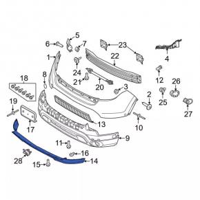 Front bumper lip Ford Explorer 11-15 prerest, scratch, torn