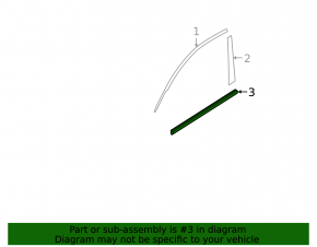 Door-glass molding, central front right, Mazda3 MPS 09-13