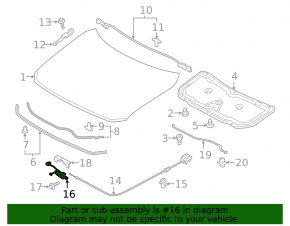Mazda CX-5 17-24 hood lock with sensor, rusty