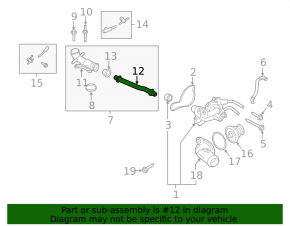 Cooling system pipe metal Ford Explorer 20-24 3.0T on flange