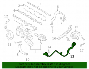 BMW 5 G30 17-23 Turbo Cooling Pipe, Long, Return