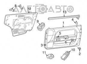 Door trim panel, front right, 2014 Dodge Challenger, black, fabric