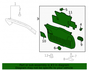 Lower Trunk Door Trim GMC Terrain 10-17 Electric
