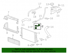 Radiator bracket upper right Chevrolet Volt 16-