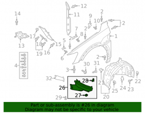 Front right lower fender liner for Audi E-Tron 19-23