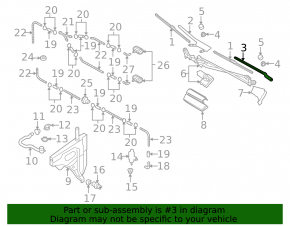 Left wiper arm Audi Q7 4L 10-15