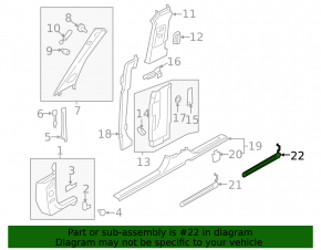 Rear left outer door sill plate for Audi Q8 19-25, black with chrome, backlit