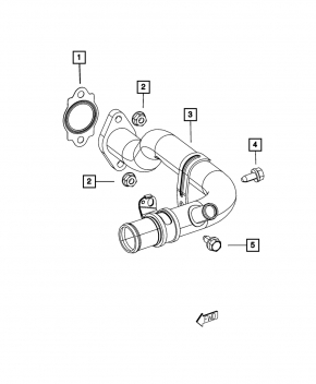 Cooling system pipe metal Jeep Compass 17-22 2.4