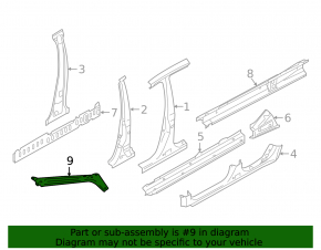 Body bracket left Subaru Legacy 15-19