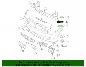 Front bumper mount, right, BMW 335i e92 07-13