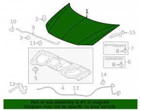 The bare hood of a Honda Civic 11-15