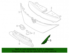 Right front bumper trim for Nissan Ariya 23-25 with parking sensors