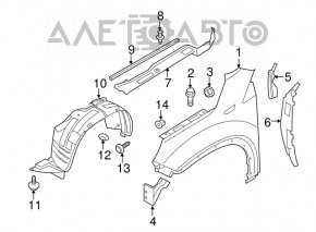 Front left wing Kia Sorento 10-15