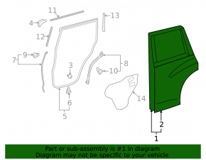 Bare rear right door Lexus GX460 10-19