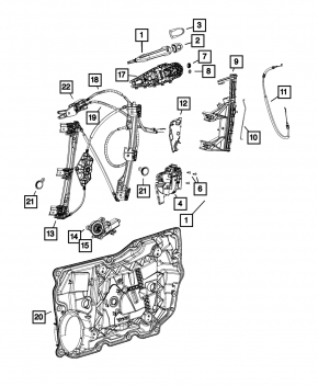 Front Right Door Glass Guide Chrysler 200 15-17