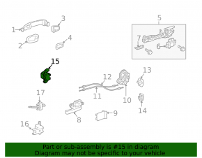Upper rear left door hinge for Lexus LX570 08-21