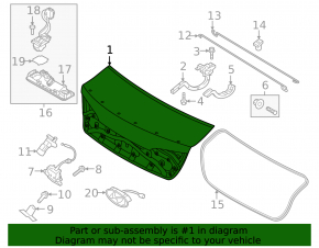 Hyundai Sonata 16-17 hybrid trunk lid