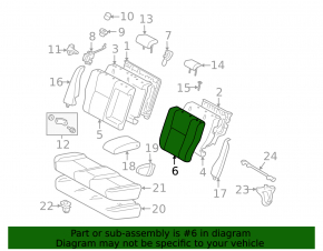 Rear seat, 2nd row, Toyota Prius 20 04-09, beige cloth, for cleaning