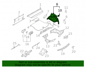 Left arch trim for Infiniti FX35 FX45 03-08 beige