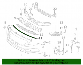 Sealing rubber bumper hood-bumper Hyundai Sonata 15-17