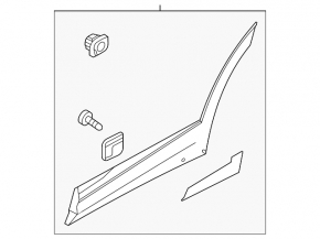 Lower rear right door trim for Kia Sportage 23-26, structure with gray molding
