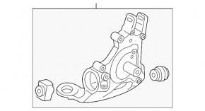 Trunnion with hub rear left Audi A4 B8 08-16 FWD
