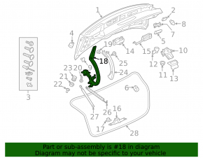 Trunk lid hinge left Audi A4 B9 17-25