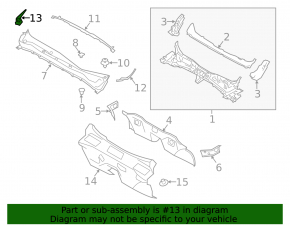 Windscreen wiper seal left Subaru Forester 14-18 SJ