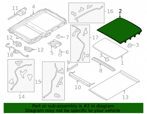 Rear sunroof glass Ford Explorer 11-19