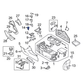 Cigarette lighter center console Ford C-max MK2 13-18
