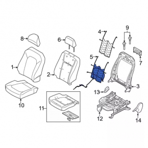 Driver's Seat Back Support Ford Fusion mk5 13-16
