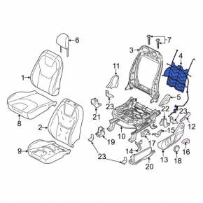 Driver's Seat Back Support Ford Fusion mk5 13-16