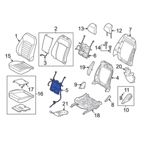 Driver's Seat Back Support Ford Fusion mk5 13-16