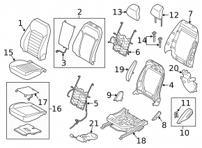 Driver's Seat Back Support Ford Fusion mk5 13-16