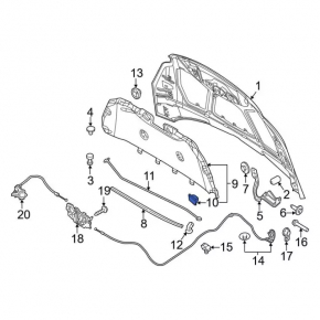 Ford Edge 19 Hood Clips - 12 pcs