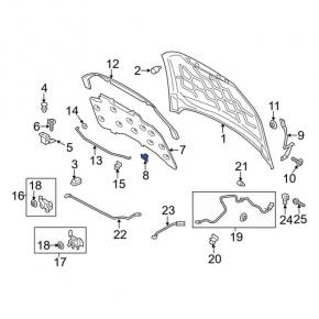 Ford Edge 19 Hood Clips - 12 pcs