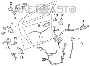 Rear Right Door Lock Buick Encore 13-17