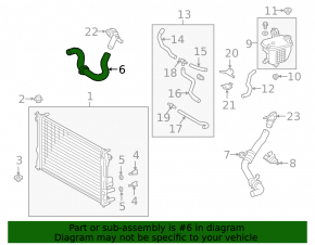 Upper cooling hose for Lexus UX250h UX300h 19-26