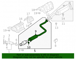 Exhaust line middle section with catalytic converter Hyundai Elantra 21-23 2.0
