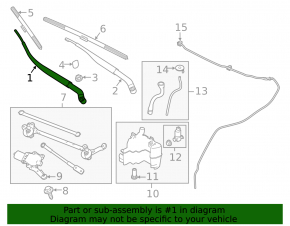 Wiper arm right Infiniti Q50 14-20
