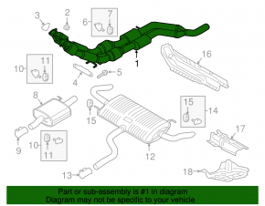Intake pipe with catalytic converter VW Atlas 18- 3.6