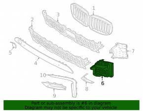 BMW X7 G07 19-22 front bumper grille, left, with parking sensors, M-Sport