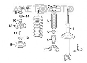 Rear left shock absorber assembly for a 2013-2015 Honda Accord hybrid.