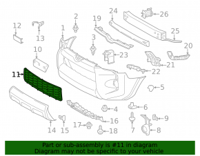 Lower grille of the front bumper Toyota 4Runner 21-24 rest