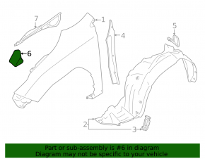 Inner left fender seal Subaru Impreza 24-26