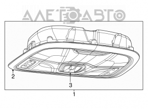 Front light lamp Jeep Compass 17-21 for panoramic, gray