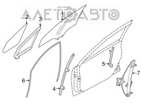 Front left window lifter with motor for Subaru Outback 2015-2017